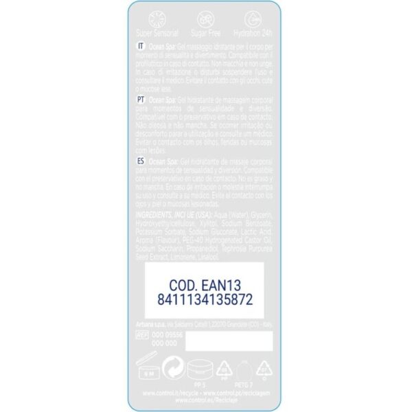 CONTROL - 2 EN 1 MASSAGE  PLEASURE MEDITERRANEAN SEA 200 ML - Imagen 2