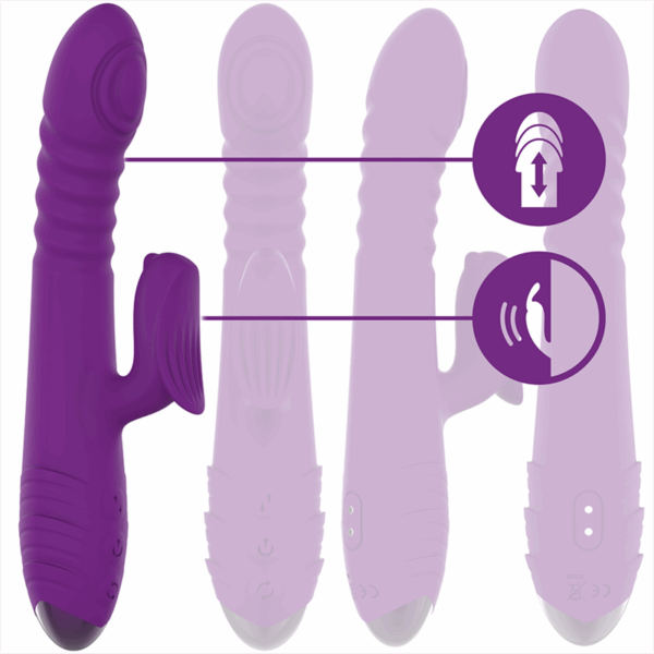INTENSE - IGGY VIBRADOR MULTIFUNCIÓN RECARGABLE UP  DOWN CON ESTIMULADOR DE CLITORIS MORADO - Imagen 2