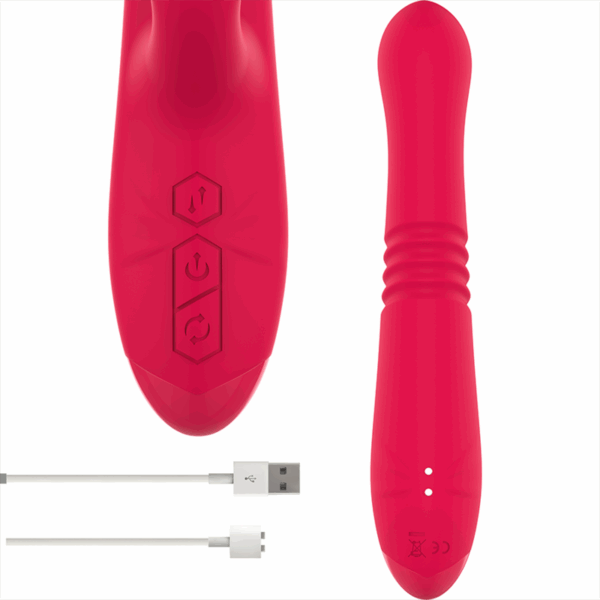 INTENSE - DUA VIBRADOR MULTIFUNCIÓN RECARGABLE UP  DOWN CON LENGUA ROJO - Imagen 4