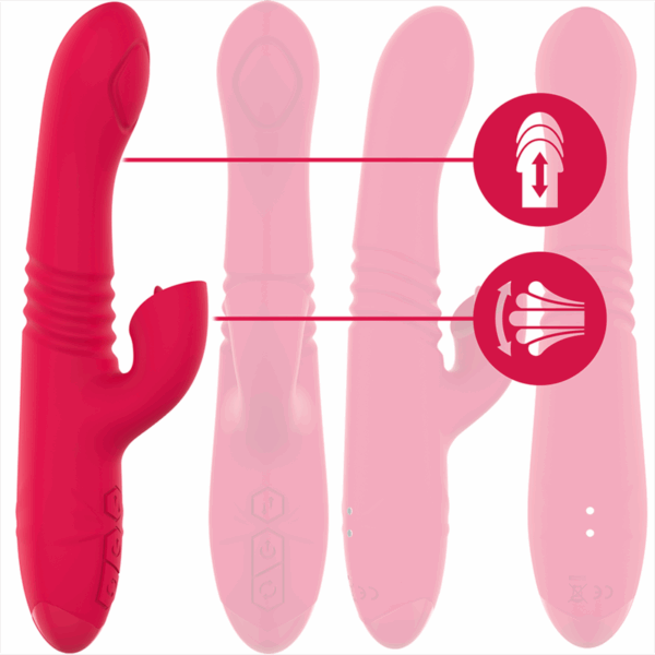 INTENSE - DUA VIBRADOR MULTIFUNCIÓN RECARGABLE UP  DOWN CON LENGUA ROJO - Imagen 2