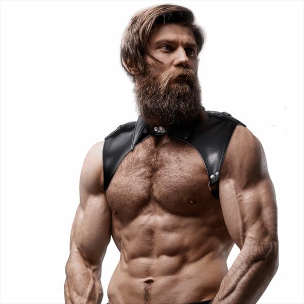 FETISH SUBMISSIVE ATTITUDE - ARNÉS BRIGADE AJUSTABLE ECOPIEL CUELLO HOMBRE - Imagen 4