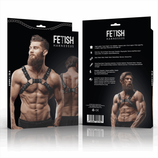 FETISH SUBMISSIVE ATTITUDE - ARNÉS BULLDOG AJUSTABLE ECOPIEL PECHO HOMBRE - Imagen 2