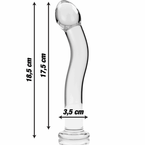NEBULA SERIES BY IBIZA - MODELO 18 DILDO CRISTAL TRANSPARENTE 18.5 CM -O- 3.5 CM - Imagen 3