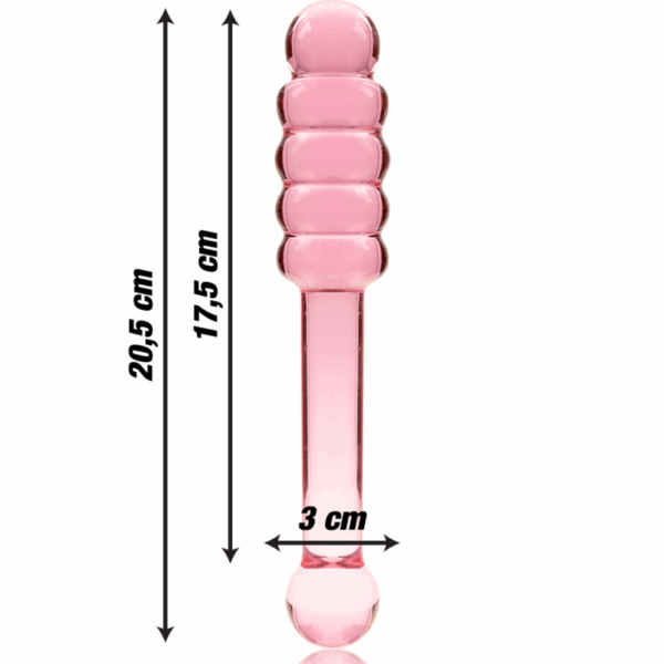 NEBULA SERIES BY IBIZA - MODELO 20 DILDO CRISTAL ROSA 20.5 CM -O- 3 CM - Imagen 3