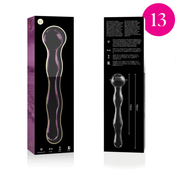 NEBULA SERIES BY IBIZA - MODELO 13 DILDO CRISTAL TRANSPARENTE 18 CM -O- 3.5 CM - Imagen 4