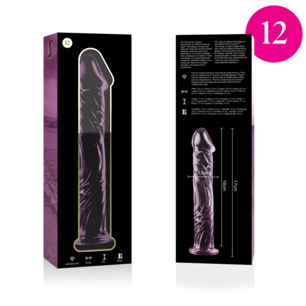 NEBULA SERIES BY IBIZA - MODELO 12 DILDO CRISTAL ROSA 17 CM -O- 3.5 CM - Imagen 4