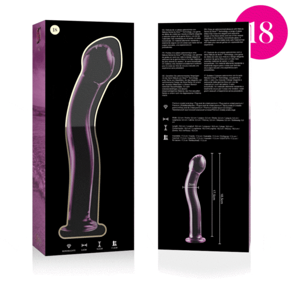 NEBULA SERIES BY IBIZA - MODELO 18 DILDO CRISTAL ROSA 18.5 CM -O- 3.5 CM - Imagen 4