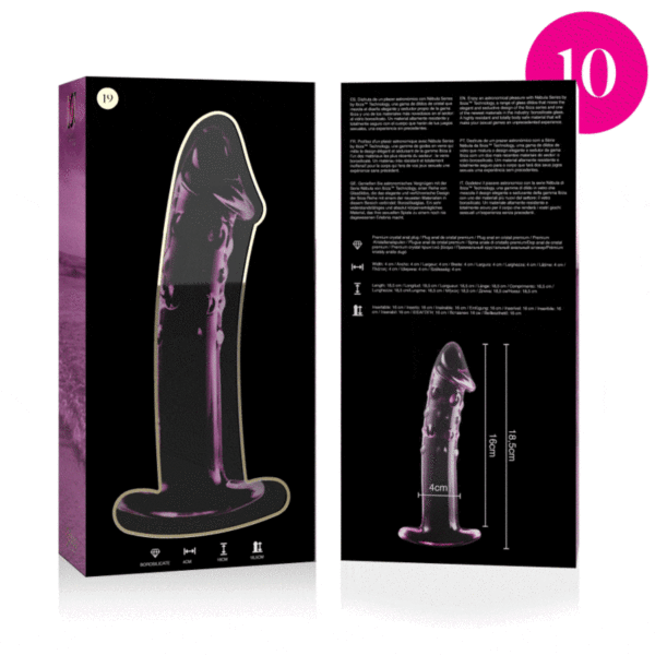 NEBULA SERIES BY IBIZA - MODELO 19 DILDO CRISTAL ROSA 18.5 CM -O- 4 CM - Imagen 4