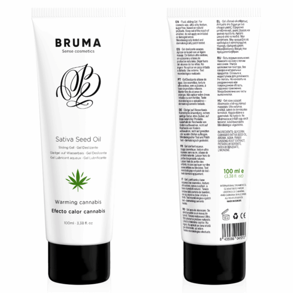 BRUMA - GEL DESLIZANTE CON ACEITE DE SEMILLA EFECTO CALOR SABOR CANNABIS 100 ML - Imagen 5