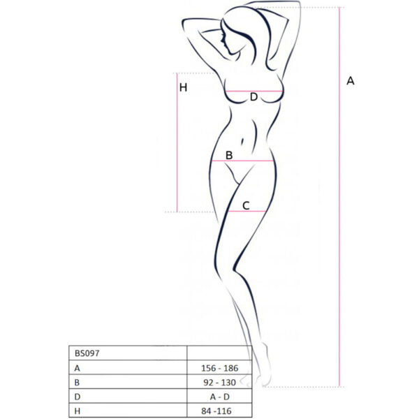 PASSION - BS097 BODYSTOCKING NEGRO TALLA UNICA - Imagen 5