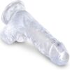 KING COCK - CLEAR PENE REALÍSTICO CON TESTÍCULOS 10.1 CM TRANSPARENTE - Imagen 3