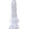 KING COCK - CLEAR PENE REALÍSTICO CON TESTÍCULOS 10.1 CM TRANSPARENTE - Imagen 2