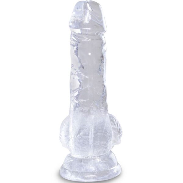 KING COCK - CLEAR PENE REALÍSTICO CON TESTÍCULOS 10.1 CM TRANSPARENTE - Imagen 2