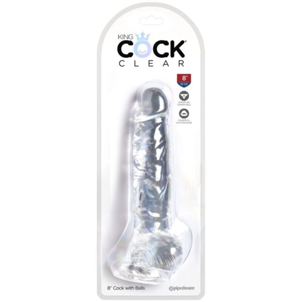 KING COCK - CLEAR PENE REALÍSTICO CON TESTÍCULOS 16.5 CM TRANSPARENTE - Imagen 5