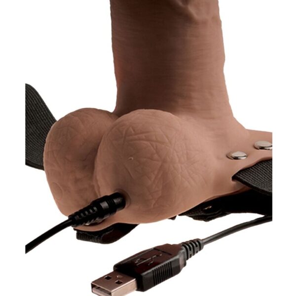 FETISH FANTASY SERIES - ARNÉS AJUSTABLE PENE REALÍSTICO CON TESTÍCULOS RECARGABLE Y VIBRADOR 15 CM - Imagen 3