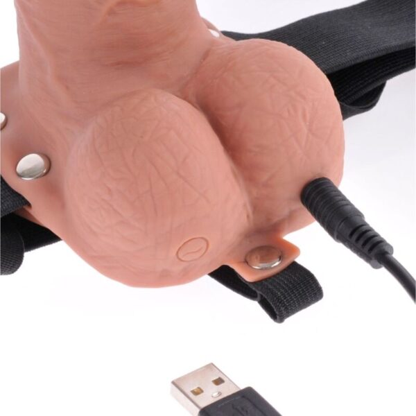 FETISH FANTASY SERIES - ARNÉS AJUSTABLE PENE REALÍSTICO CON TESTÍCULOS RECARGABLE Y VIBRADOR 17.8 CM - Imagen 4