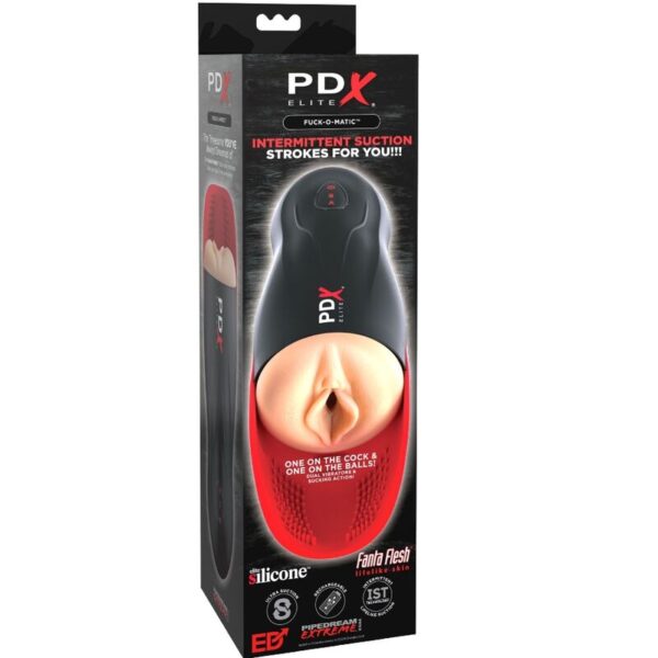PDX ELITE - MASTURBADOR STROKER FUCK-O-MATIC VAGINA DOBLE VIBRACIÓN PENE  TESTÍCULOS - Imagen 3