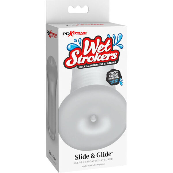 FETISH FANTASY EXTREME - MASTURBADOR MASCULINO SILICONA SLIDE  GLIDE TRANSPARENTE - Imagen 4