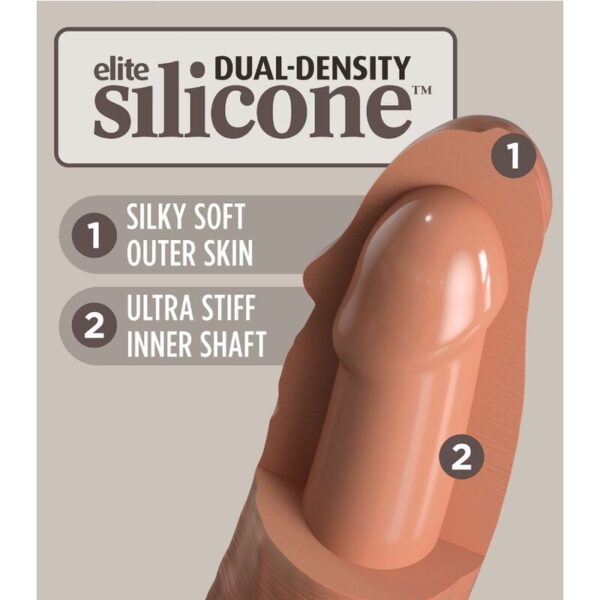 KING COCK - ÉLITE DILDO REALÍSTICO SILICONA 17.8 CM CARAMELO - Imagen 4