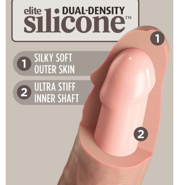 KING COCK - ÉLITE DILDO REALÍSTICO SILICONA 17.8 CM - Imagen 3