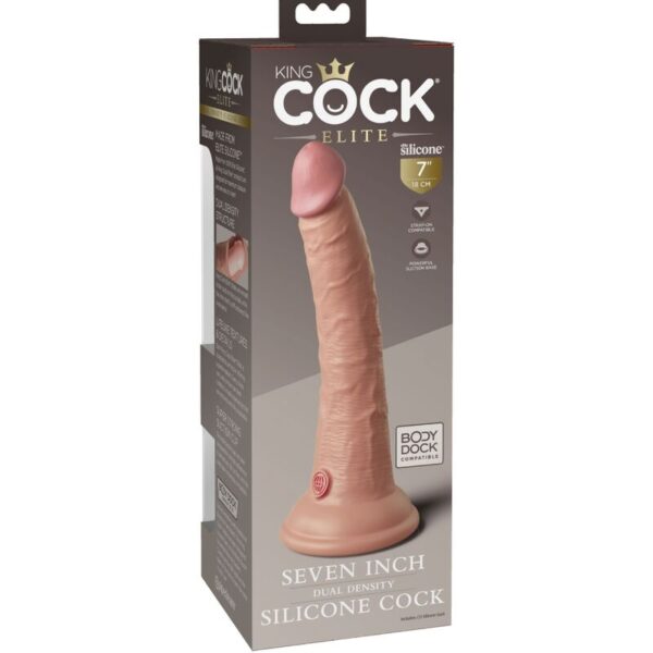 KING COCK - ÉLITE DILDO REALÍSTICO SILICONA 17.8 CM - Imagen 4