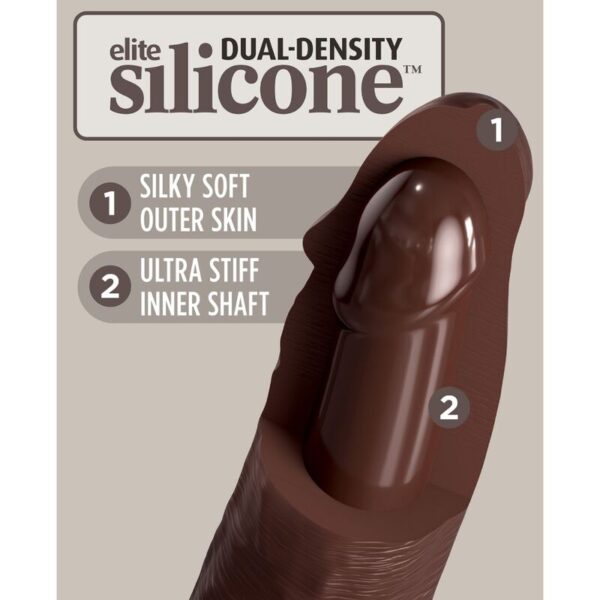 KING COCK - ÉLITE DILDO REALÍSTICO SILICONA 28 CM MARRON - Imagen 4