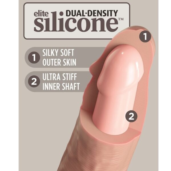 KING COCK - ÉLITE DILDO REALÍSTICO VIBRADOR  SILICONA CONTROL REMOTO 17.8 CM - Imagen 4