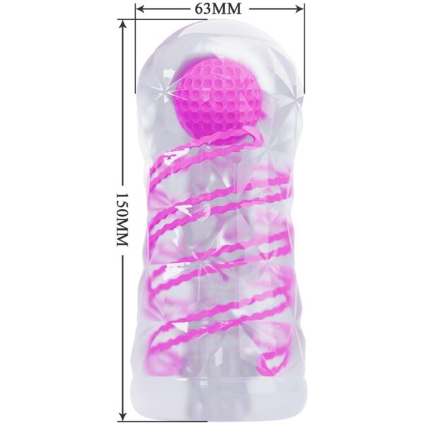 PRETTY LOVE - MASTURBADOR MASCULINO FANTASY ESPIRAL INTERNA Y BOLAS TRANSPARENTE - Imagen 4