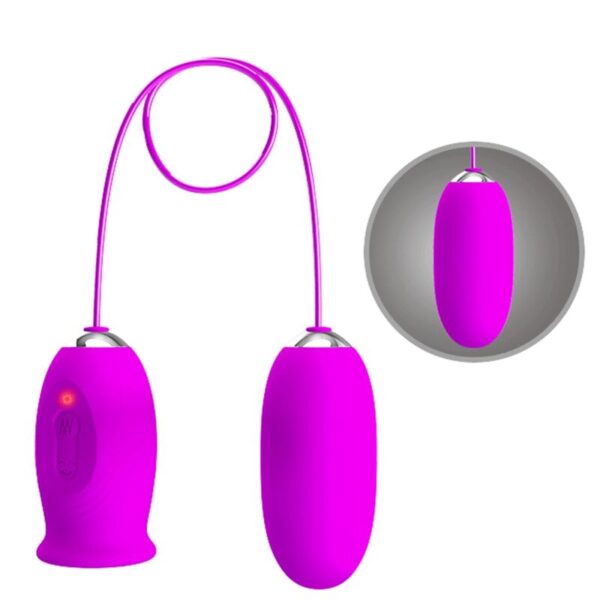 PRETTY LOVE - DAISY HUEVO DUAL VIBRADOR RECARGABLE MORADO - Imagen 5