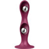 SATISFYER - DOUBLE BALL-R DILDO SILICONA GRANATE - Imagen 2