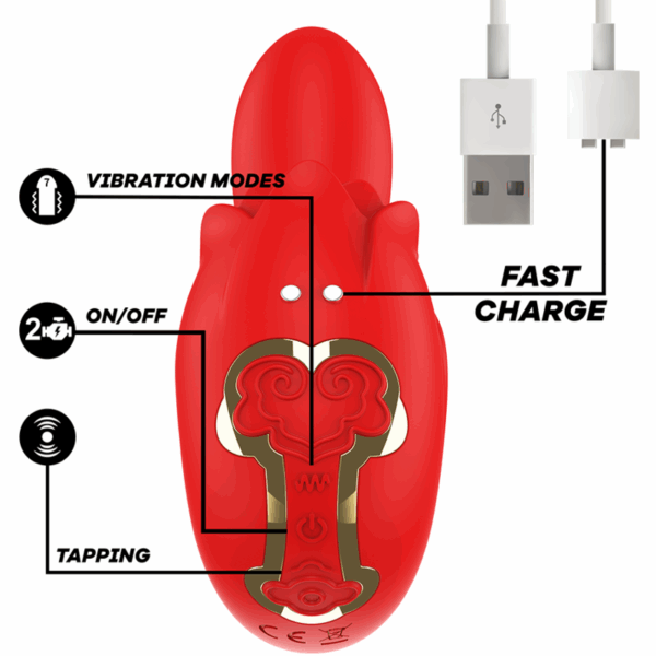 MIA - SELENA ESTIMULADOR VIBRATING + TAPPING ROJO - Imagen 3