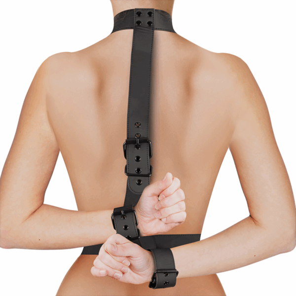 FETISH SUBMISSIVE BONDAGE - CONJUNTO DE SUJECIÓN PARA EL CUERPO DE CUELLO Y MUÑEQUERAS - Imagen 3