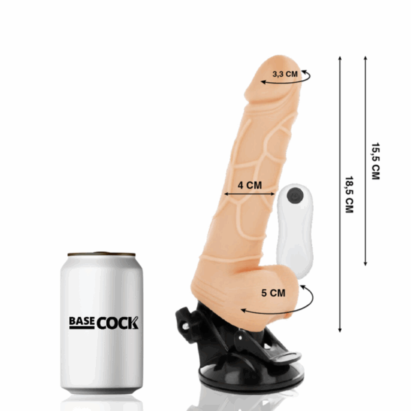 BASECOCK - VIBRADOR REALISTICO CONTROL REMOTO NATURAL 18.5 CM -O- 4CM - Imagen 2