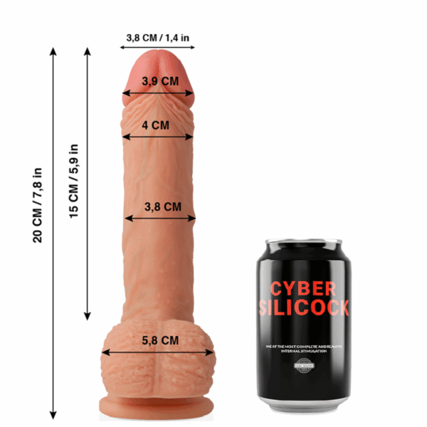 CYBER SILICOCK - FREEMAN REALÍSTICO SILICONA LÍQUIDA 20 CM -O- 3.8 CM - Imagen 2