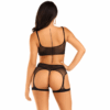 LEG AVENUE - SET SUJETADOR  ARNÉS DE LIGA REJILLA - Imagen 2