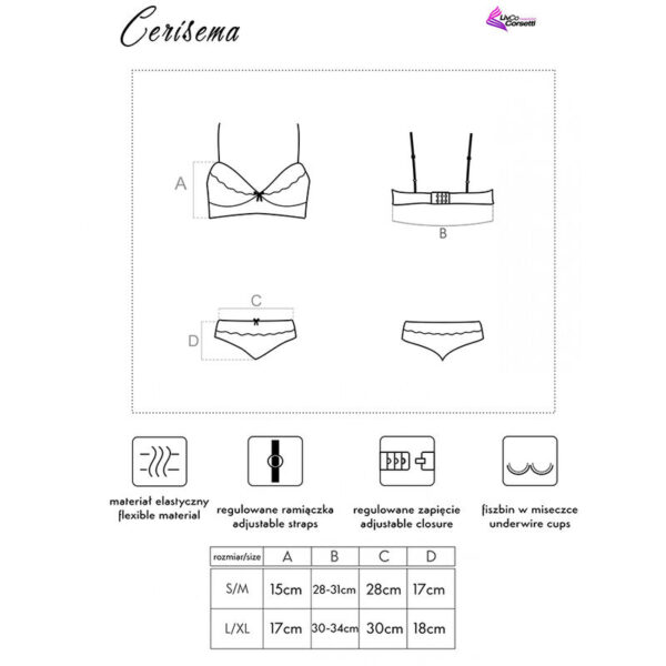 LIVCO CORSETTI FASHION - CERISEMA LC 21005 BRA + PANTY CORAL - Imagen 5