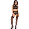 LIVCO CORSETTI FASHION - MAJALESA LC 90526 SUJETADOR + LIGUERO + PANTY BLACK - Imagen 3