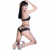 CHILIROSE - CR 4428 SUJETADOR  PANTIES NEGRO S/M - Imagen 2