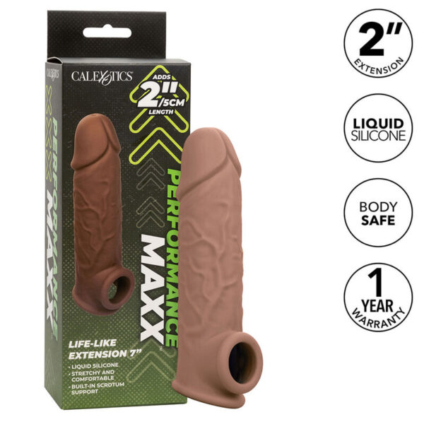 CALEXOTICS - PERFORMANCE MAXX EXTENSIÓN REALISTA 7 PIEL MORENO - Imagen 2