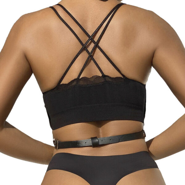 SUBBLIME - ARNÉS DE PECHO CADENAS CUERO NEGRO TALLA ÚNICA - Imagen 3
