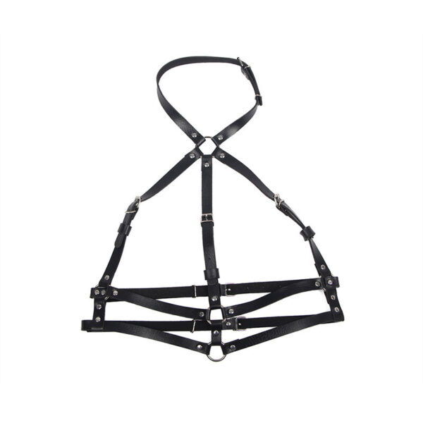 SUBBLIME - ARNÉS DE PECHO ANILLAS DE CUERO NEGRO TALLA ÚNICA - Imagen 4