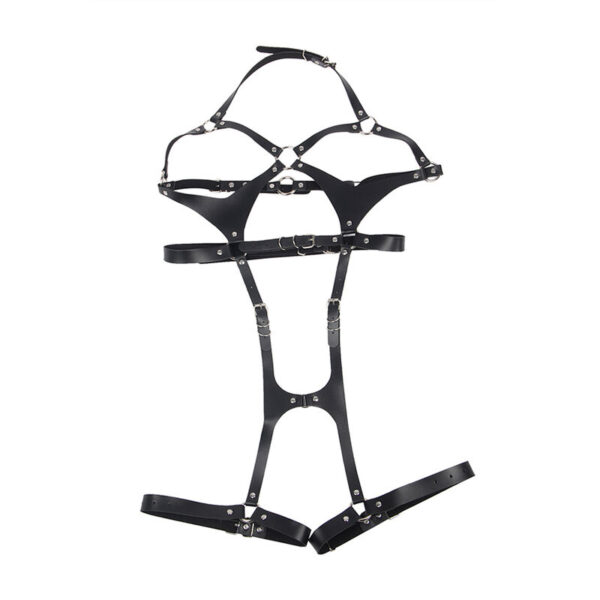 SUBBLIME - ARNÉS CUERPO ENTERO CON HEBILLAS CUERO NEGRO TALLA ÚNICA - Imagen 4