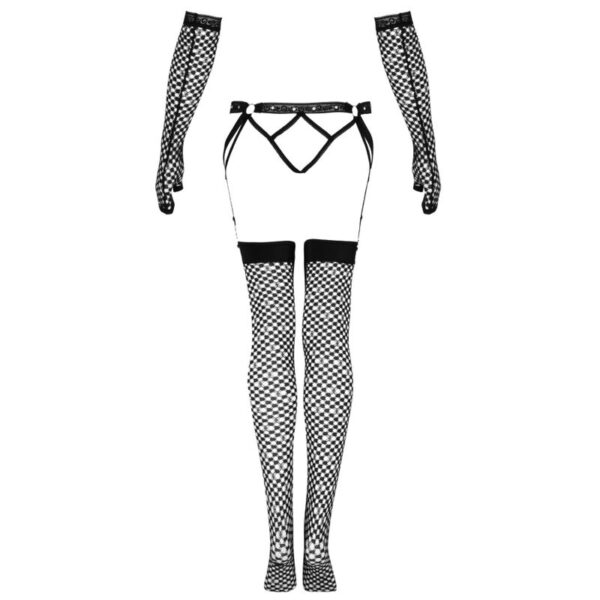 LIVCO CORSETTI FASHION - NEMALIA SET LIGUERO + MEDIAS + GUANTES NEGRO S/M - Imagen 5