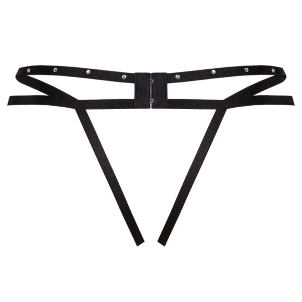 LIVCO CORSETTI FASHION - NOMADE TANGA CROTCHLESS NEGRO - Imagen 4