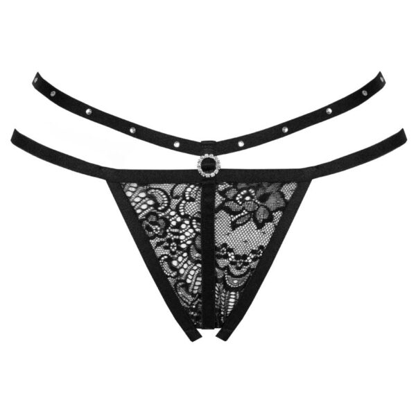 LIVCO CORSETTI FASHION - NOMADE TANGA CROTCHLESS NEGRO - Imagen 3