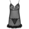 LIVCO CORSETTI FASHION - ZERUNAM SET BABYDOLL + TANGA NEGRO - Imagen 3