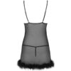 LIVCO CORSETTI FASHION - ZERUNAM SET BABYDOLL + TANGA NEGRO - Imagen 4