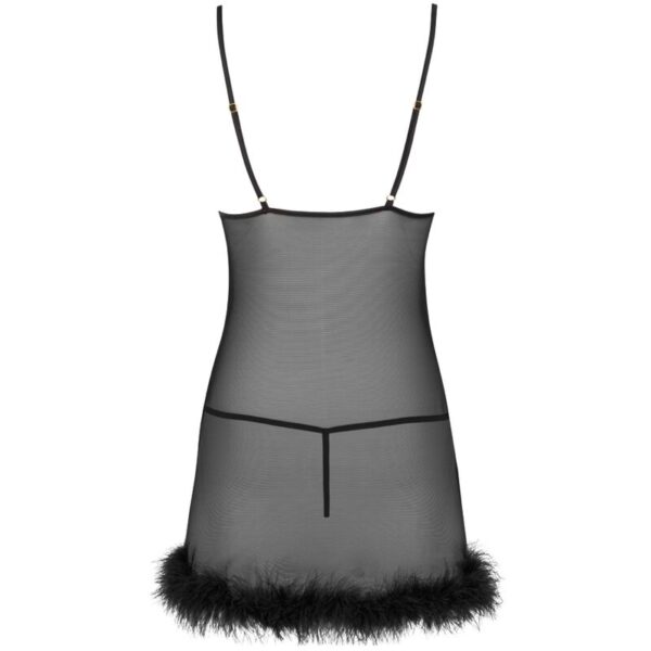 LIVCO CORSETTI FASHION - ZERUNAM SET BABYDOLL + TANGA NEGRO - Imagen 4