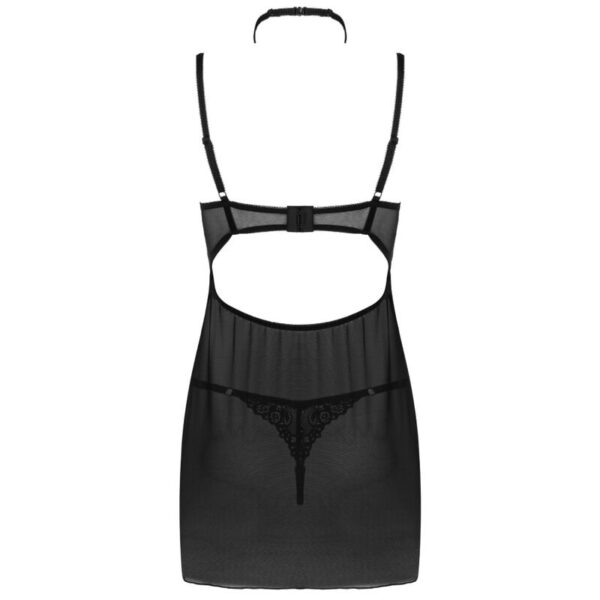 LIVCO CORSETTI FASHION - BINELLA SET BABYDOLL + TANGA NEGRO - Imagen 4