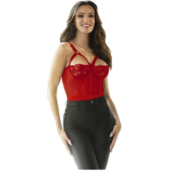 SUBBLIME - TEDDY CON LIGUERO DETALLE TIRAS PECHO ROJO S/M - Imagen 3